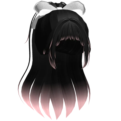 Voluminous Princess High Ponytail (Black & Pink)