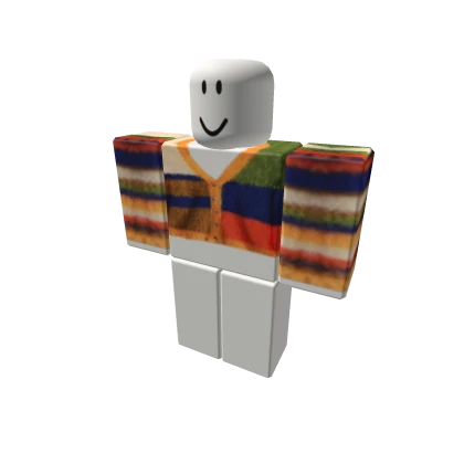 ✭ colorblock striped fur buttoned sweater