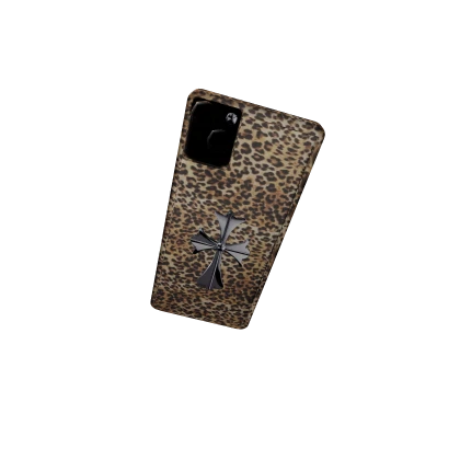 Gold gyaru cheetah y2k 2000s mcbling chrome phone 