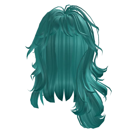 Gyrau Hime cyan Wavy wolf cut hair