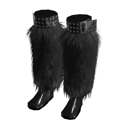 Black Belted Fur Boots