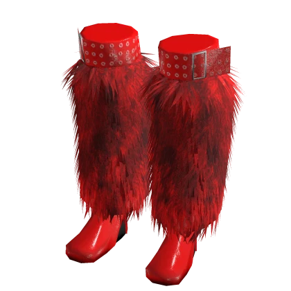 Red Belted Fur Boots