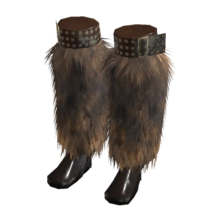 Brown Leather Belted Faux Fur Boots