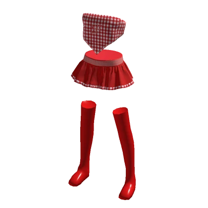 Red pleated tennis skirt and bandana top