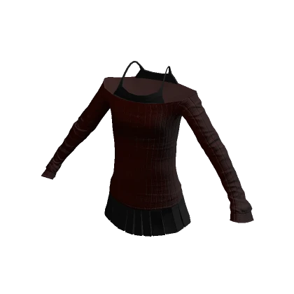 Cozy Y2K Sweater and Skirt Crimson