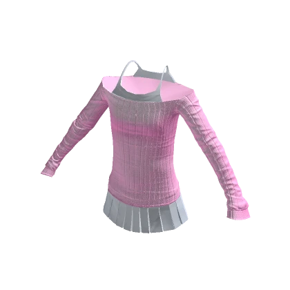 Cozy Y2K Sweater and Skirt Pink Sugar