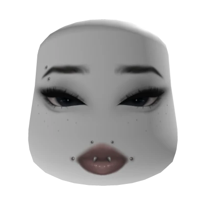 Emo Peircing Makeup Cheeks Head White Skin Tone