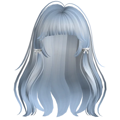Light Blue Wavy Anime Hair 