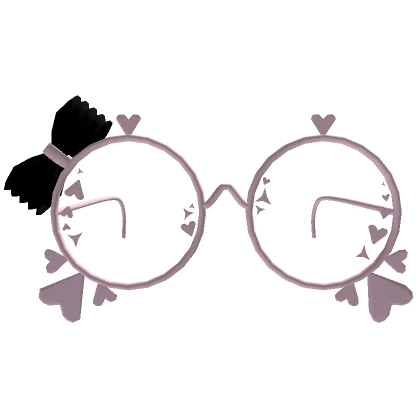 Cute Pink Heart Glasses with Black Bow