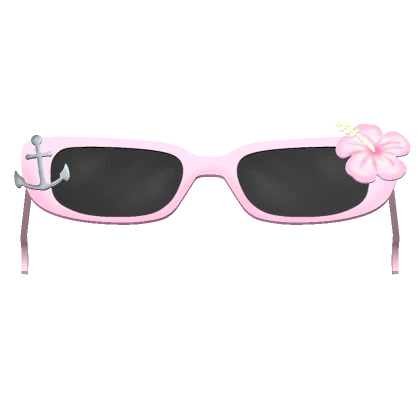 Preppy Raised Hibiscus Sunglasses in Light Pink