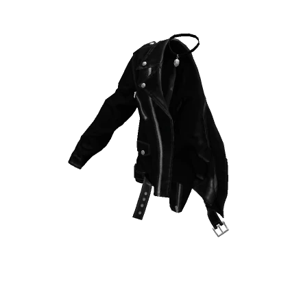 Urban Y2K Off Shoulder Leather Jacket Black