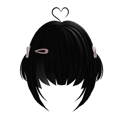 ♡ cutecore half up pigtails w/ hairclips black