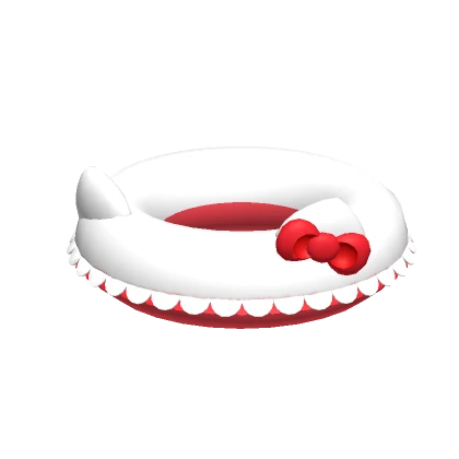 ♡ cat floatie in white/red ♡