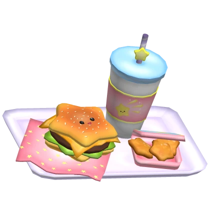 Kawaii Star Fast Food Pastel Tray Hat