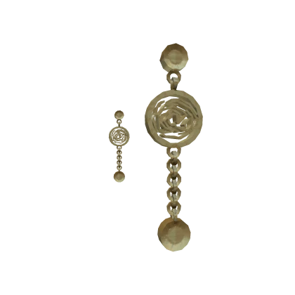 Gold Chained Rose Earrings