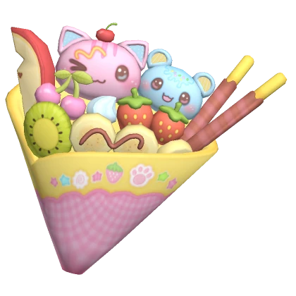 ♡ kawaii yummy colorful fruit crepe