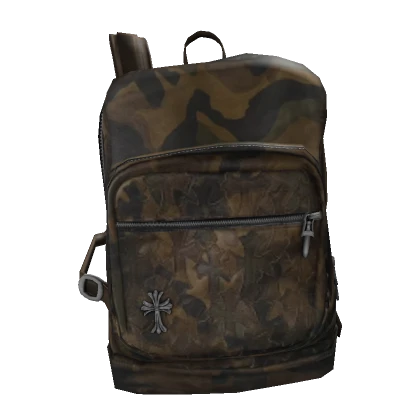 Camo Leather Chrome Off-Shoulder Backpack [1.0]