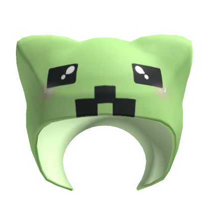 kawaii gamer cat hood green