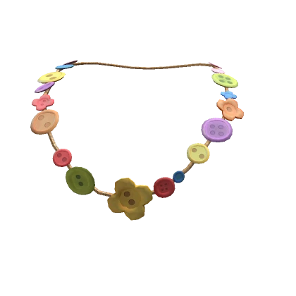 Hippie Boho button necklace