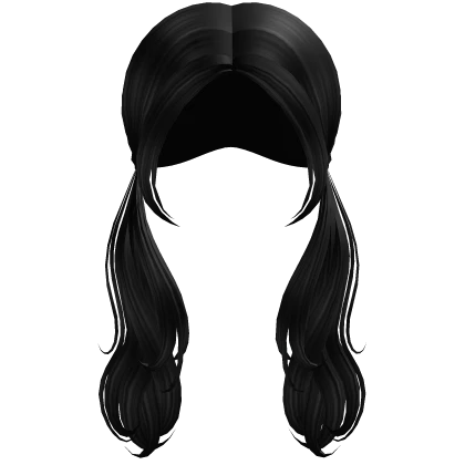 cute low pigtails in black