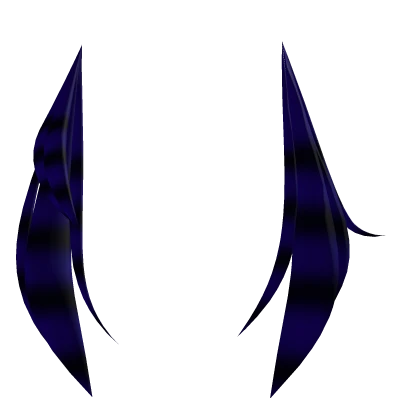 Asymmetrical dark blue & black raccoon tails