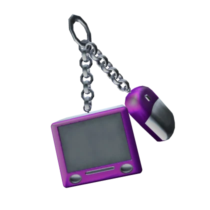 Y2K Frutiger Mouse and Computer Keychain Purple