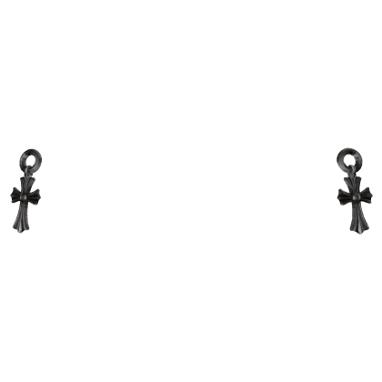 Silver Chrome Cross Earrings