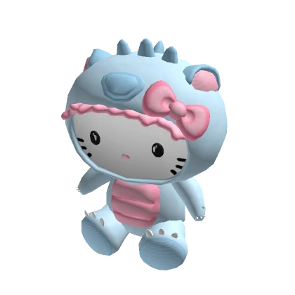 Baby Blue Dino Kitty Plushy 