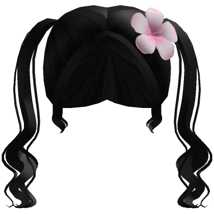 🌺♡ hibiscus summer pigtails in black