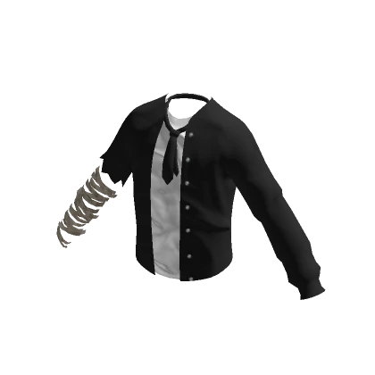 Black Bandaged Shirt and Tie 