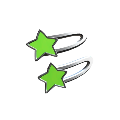 Green Y2K Star Hair Clips