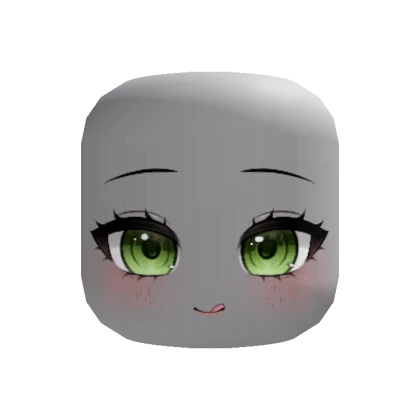 Green Kawaii Yum Chibi Face (Recolorable)