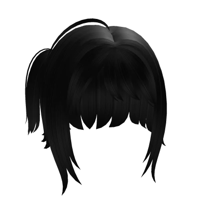 ♡ cute black short pigtail hair ♡
