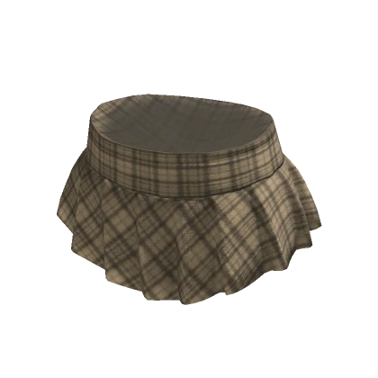 Plaid Beige School Mini Skirt