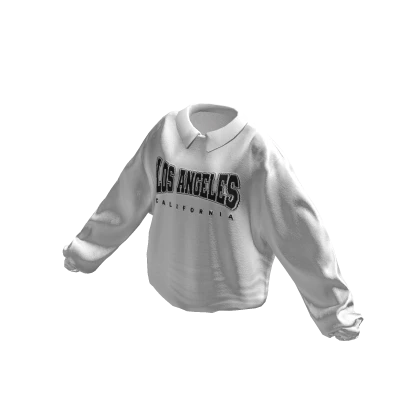 Tucked Los Angeles Polo Neck Sweater - White