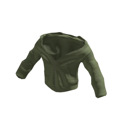 Green Off the Shoulders Half-Zip Jacket