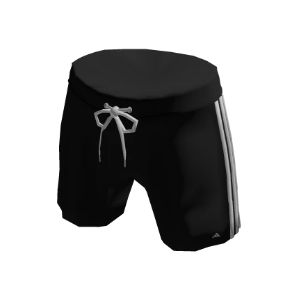 adidas 3 Striped Very Short Swim Shorts Black