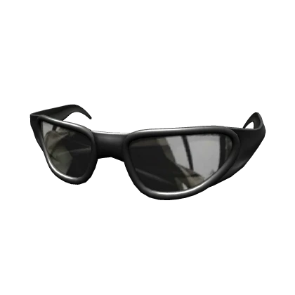 BLACK Y2K FUTURISTIC REFLECTIVE GLASSES v1