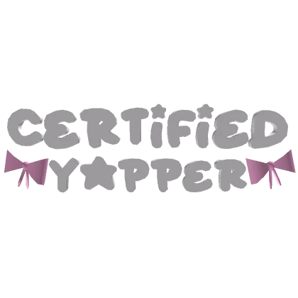 Certified Yapper Text Sign in White/Pink