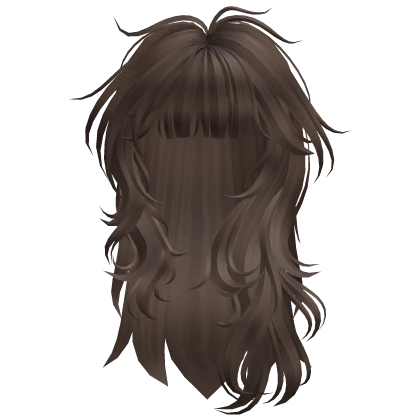 Wavy Flowy Uneven Hairstyle with Bangs (Brown)