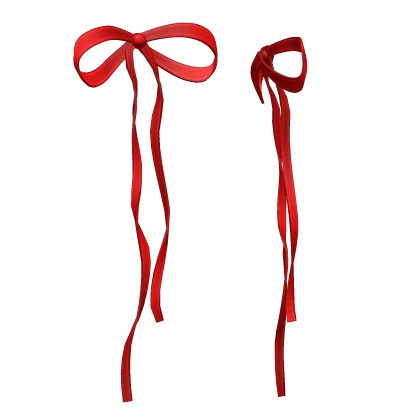 Red Delicate Cutesy Side Hair Bows