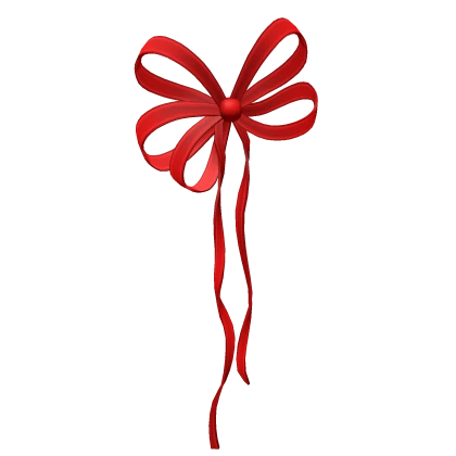 Red Delicate Floral Tied Hair Bow Ribbon