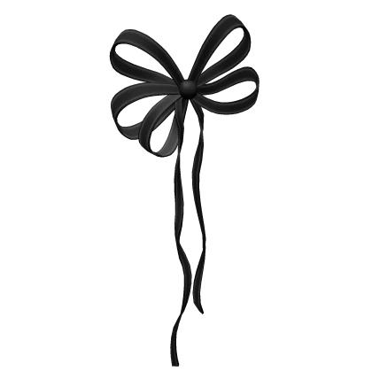 Black Delicate Floral Tied Hair Bow Ribbon
