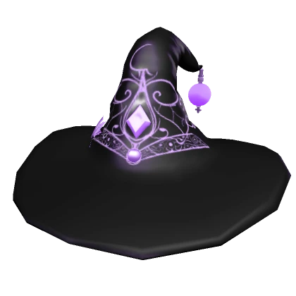 🧹 Purple Enchanted Emerald Witch Hat