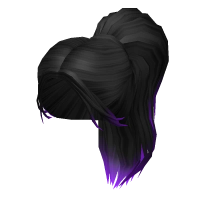 Black Ponytail with Purple Ombre