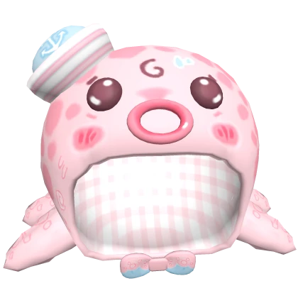 cute spotty pink octopus w pink sailor hat ☆