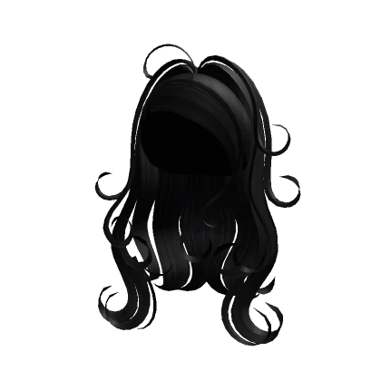 y2k Windy Wavy Pony Tail Hair in Black