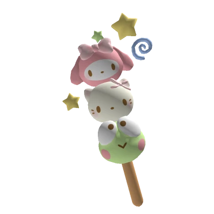 Kawaii dango kitty bunny w star sparkle filter 