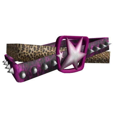 Y2k Leo-Print  Star Belt