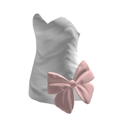 🍀Bow Decor Slim Dress (White)